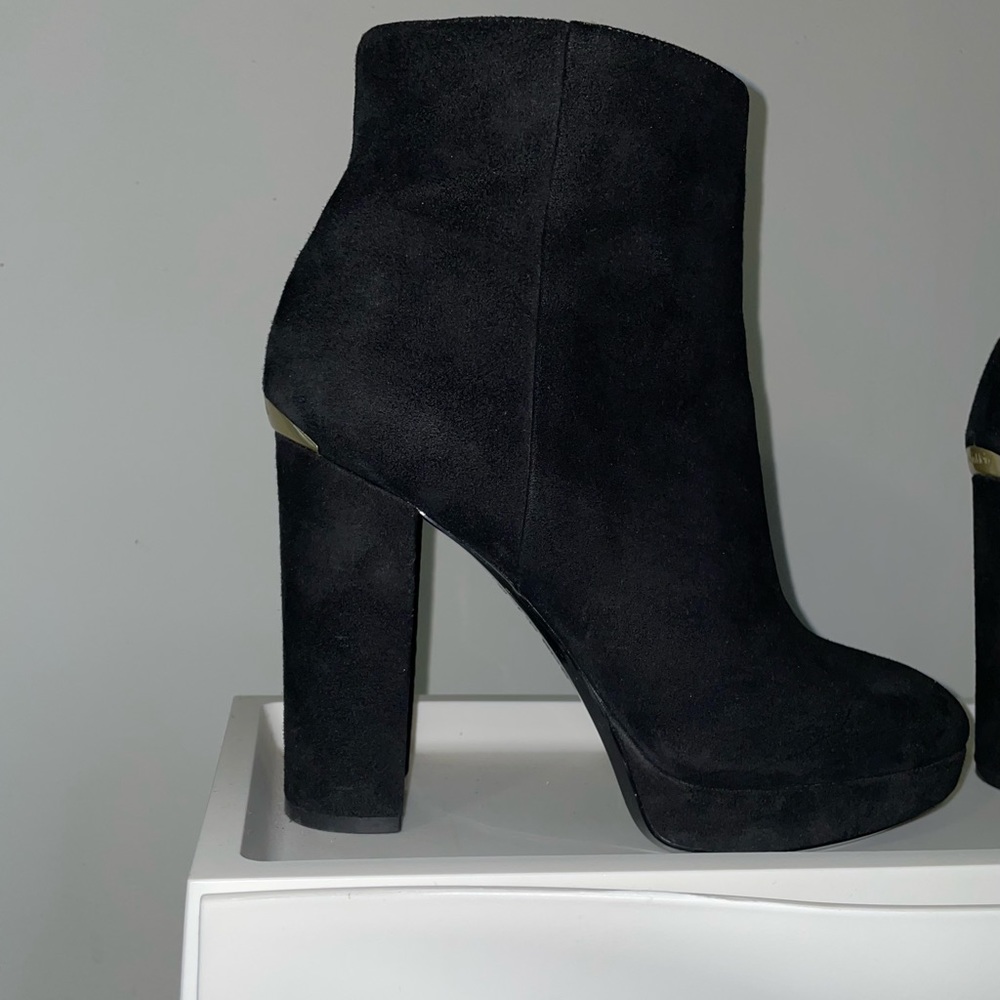 Black Suede Calvin Klein Platform Heel Booties *Only worn once*